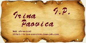 Irina Paovica vizit kartica